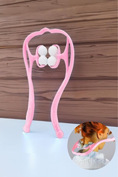 MUJGAN 4 Tekerlekli Boyun Masaj Aleti Pembe