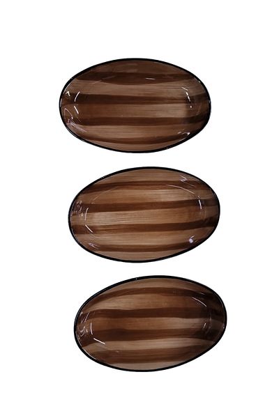 Matar Endüstriyel Mutfak Ekipmanları Porcelain 15cm Appetizer Snack Bowl Breakfast Presentation Boat Plate 3 Pieces