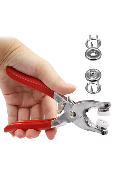 Genel Markalar Metal Çıtçıt Düğme Pensesi- 100 Adet Çıtçıt Düğmesi Seti-metal...