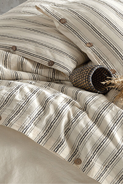 Macas Home Ares %100 Pamuklu Yıkamalı Ipliği Boya Vintage Tek Kişilik Nevresim Takımı 160*220 Arstkt