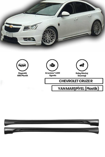 Genel Markalar Chevrolet Cruze R Uyumlu Yan Marşpiyel Seti Plastik Mat Siyah