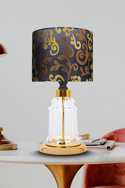 MINIMAL ETICARET VE BILGI TEKNOLOJILERI Baroque Gold Mini Glass Lampshade