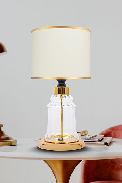 MINIMAL ETICARET VE BILGI TEKNOLOJILERI Baroque Gold Mini Glass Lampshade