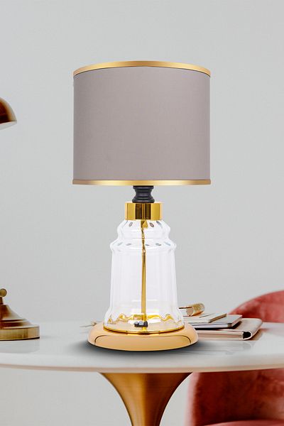 MINIMAL ETICARET VE BILGI TEKNOLOJILERI Baroque Gold Mini Glass Lampshade