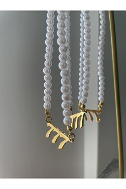 Mina Aksesuar Pearl Gold 777 Miracle Necklace