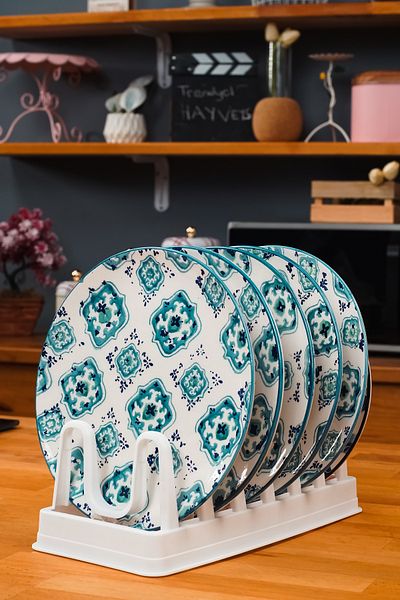 Hayveys 7 Compartment Pot, Pan Lid and Plate Organizer Plate Rack