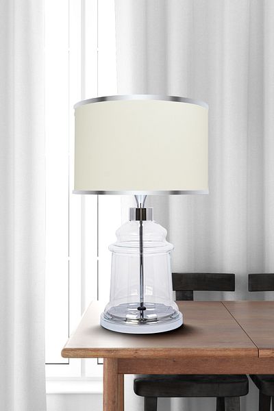MINIMAL ETICARET VE BILGI TEKNOLOJILERI Royce Silver Glass Lampshade