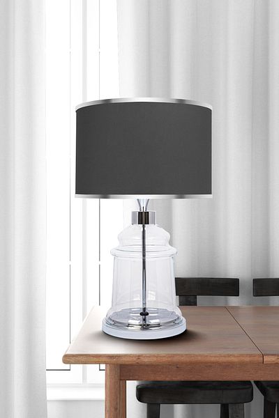 MINIMAL ETICARET VE BILGI TEKNOLOJILERI Royce Silver Glass Lampshade