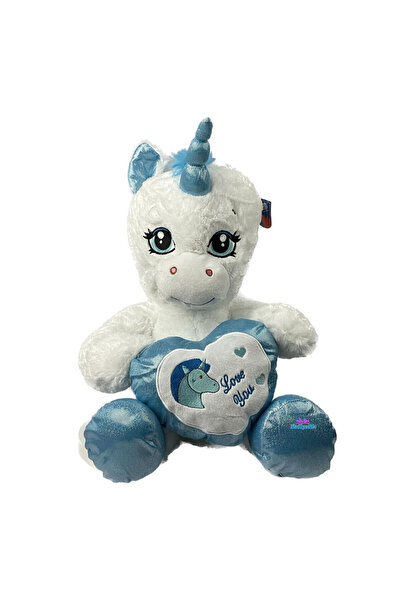 hediyecik Peluş Kalpli Oturan Unicorn At Pony 60 cm
