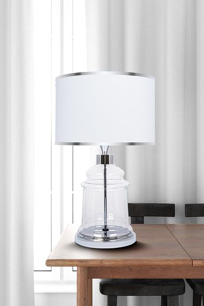MINIMAL ETICARET VE BILGI TEKNOLOJILERI Royce Silver Glass Lampshade