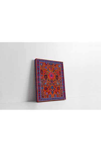 RUGSMODERN Kanvas Tablo Etnik Desenli Turuncu Mor Vintage 1380
