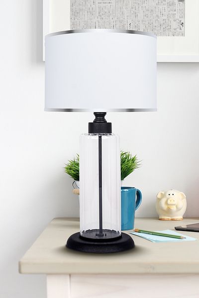 MINIMAL ETICARET VE BILGI TEKNOLOJILERI Foton Black Silver Contrast Glass Lampshade