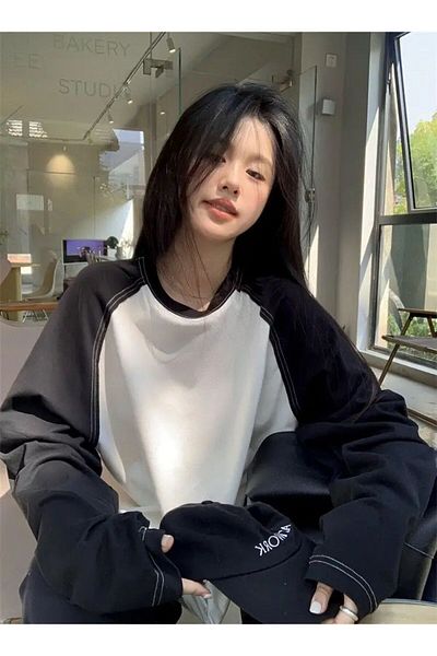 Köstebek Μαύρο μακρυμάνικο μπλουζάκι Old Raglan Basic Unisex
