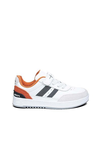 Ndrops Pantofi sport sezonieri, ortopedici, cu velcro, alb-portocaliu pentru copii