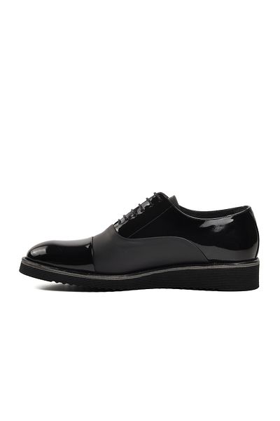 Fosco Black Patent Leather 6590 - Genuine Leather Men's Casual Shoes