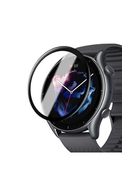 Microsonic Amazfit GTR 3 Pro Tam Kaplayan Nano Cam Ekran Koruyucu Siyah