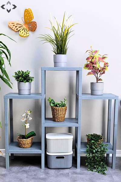 LİGROUND 6 Raflı Çok Amaçlı Modüler Raf - Dekoratif Düzenleyici Altılı Raf Ünitesi Plastik 6 Katlı Raf