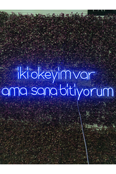 dekoraven iki okeyim var ama sana bitiyorum yazılı neon led tabela(80x35cm