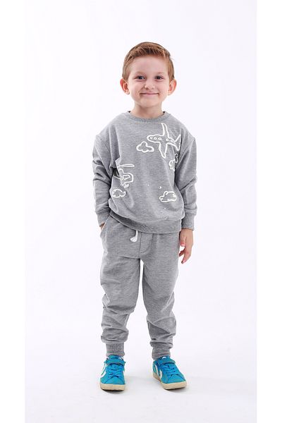 BOBBY JR KİDSWEAR بدلة للأولاد مطبوعة بطائرة هليكوبتر