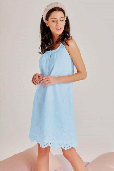 Magic Form Maternity Cotton Nightgown Dressing Gown Set Blue -30108