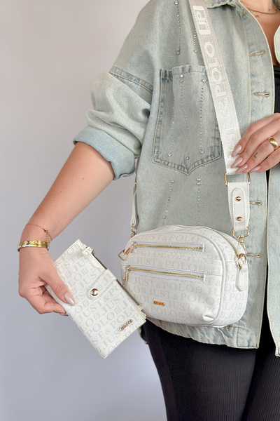 Just Polo حقيبة كتف نسائية متوسطة الحجم مكونة من 5 أقسام وحقيبة كروس 2183 بال...