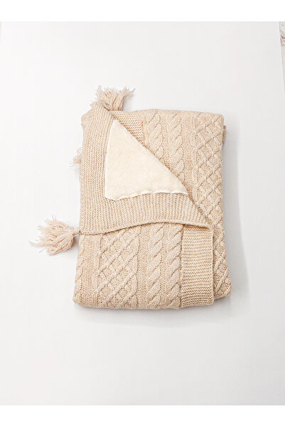 a baby Bebek Battaniye Astarlı Kuzu Yünlü Desenli Örgü