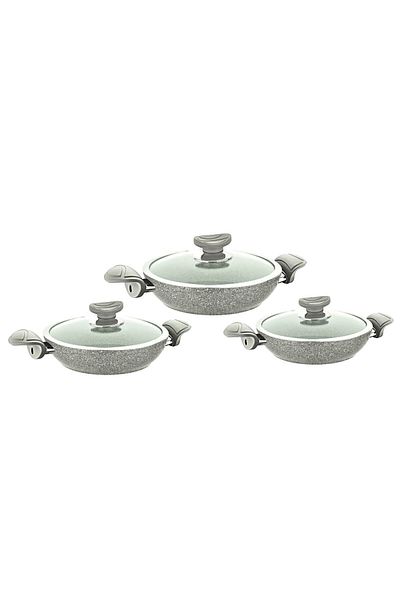 OMS 3004 6 Piece Bio Granite Pan Set Gray