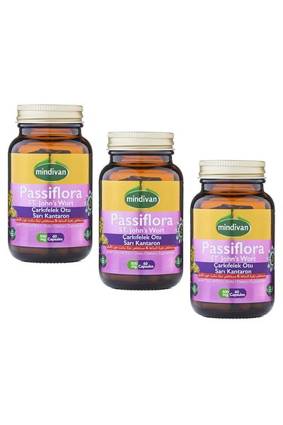 Mindivan Passiflora St. John's Wort Supplement for Relaxation x3 Piece