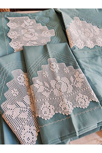 bursa çeyiz ELİŞİ DANTELLİ NEVVRESİM TAKIMI ÇARŞAFI DANTELLİ