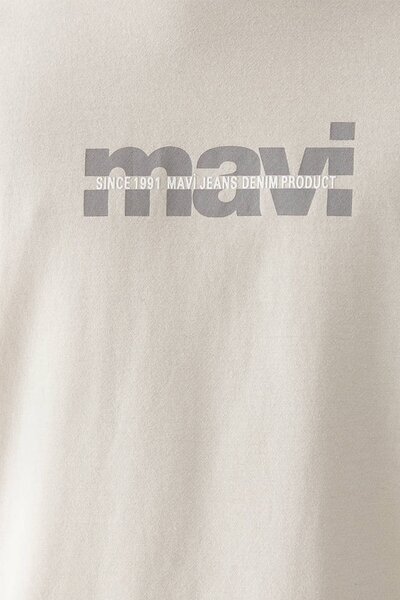 Mavi Erkek Mavi Logo Baskılı Gri Tişört