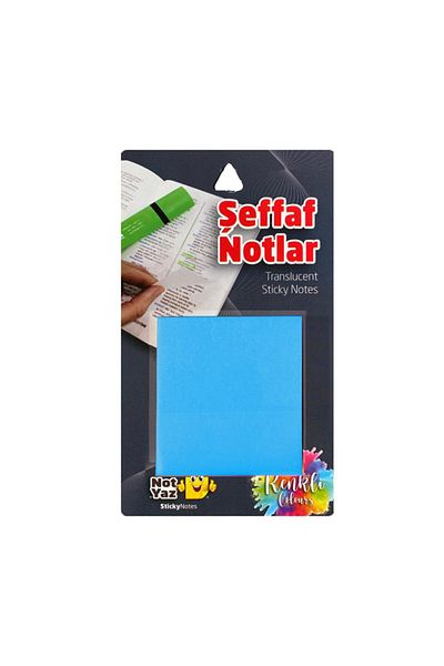 NotYaz Transparent Blue Sticky Note Paper 75x75mm 50 Sheets
