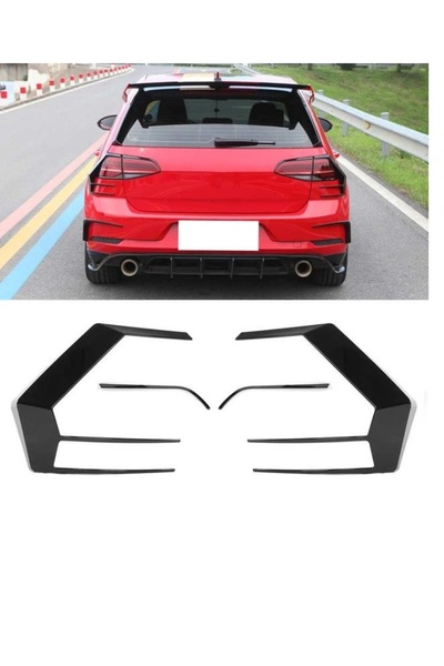 Harphour Volkswagen Aksesuar Golf 7.5 Uyumlu Arka Stop Çerçevesi Pianoblack S...