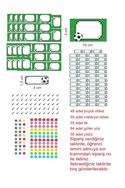 EyER Shoping Carte de fotbal Top Notebook Etichetă școlară 270 bucăți tăiate