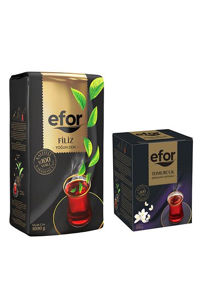 EFOR ÇAY Efor Sprout Black Bulk Tea 1.000gr + Bergamot Flavored Bud 100gr