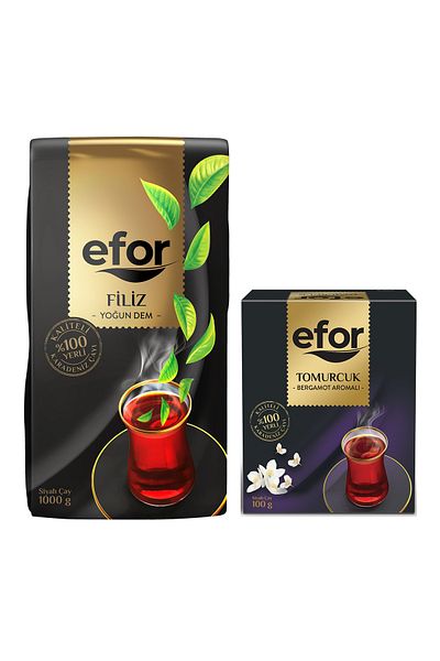 EFOR ÇAY Efor Sprout Black Bulk Tea 1.000gr + Bergamot Flavored Bud 100gr