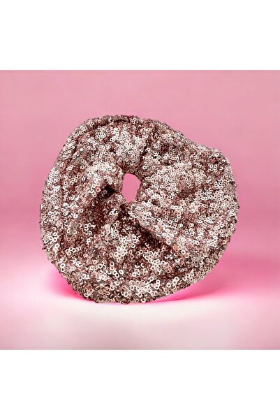 alsaccessories Copper Color Sequined Fabric Large Size Bagel Buckle, Hair Clip