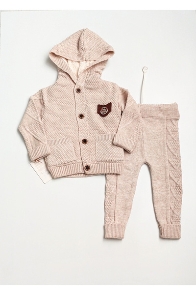 a baby Bebek Triko Hırka Takım Astarlı Armalı