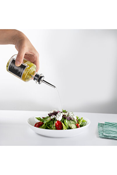 KHAKMA Transparent 3-Piece 250 ml Olive Oil Sauce Bowl Oil Pot Oil Bowl with Wooden Stand BLACK3LUGGLISH TRANSPARENT