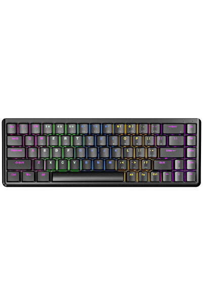 Rampage Rebel Siyah Low Profile Blue Switch US Layout Rainbow Mekanik Gaming Oyuncu Klavye