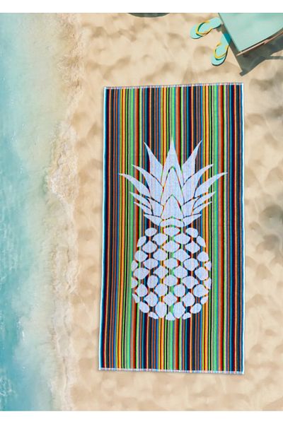 CottonTherapy Pineapple 72x150 Cm Beach Sea Pool Towel 100% Cotton Jacquard Yarn Dyed