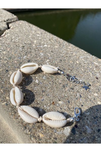 Stoneday Seashell Figured Star Silver Detailed Rope Bracelet