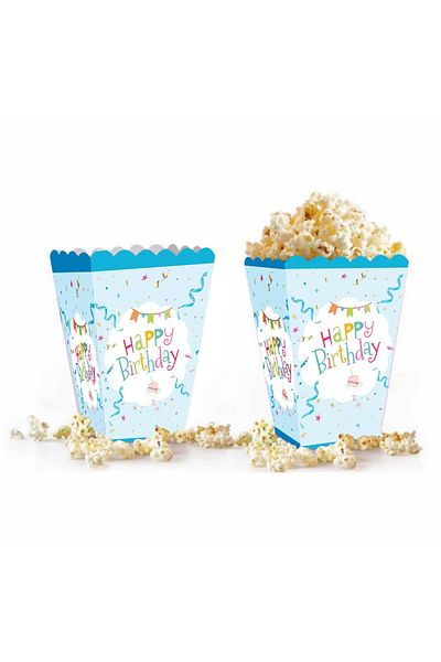 Big Party Happy Birthday Blue Corn Box 8 Pieces