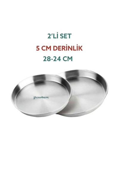 YILDIZ ARKAR Alüminyum Baklava Börek Fırın Tepsisi 2'li Set (28-24 CM)