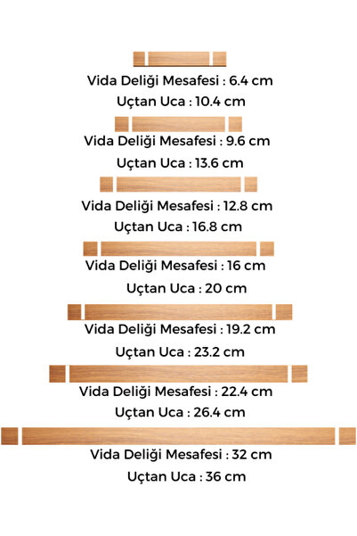 ARTI WOODS Dolap Kulpu, 64 Mm, (6,4 CM), Mutfak Dolap Kulplari, Ahşap Kulp, Cekmece Kulpu, Kulp