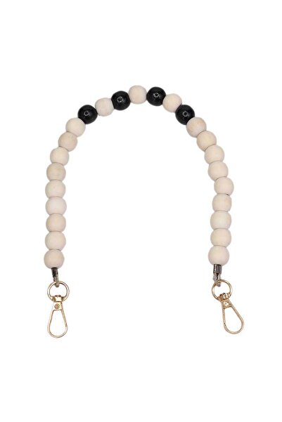 Ritzz Mâner pentru geantă din mărgele din lemn de 14 mm 40 cm - negru natural (1 bucată)