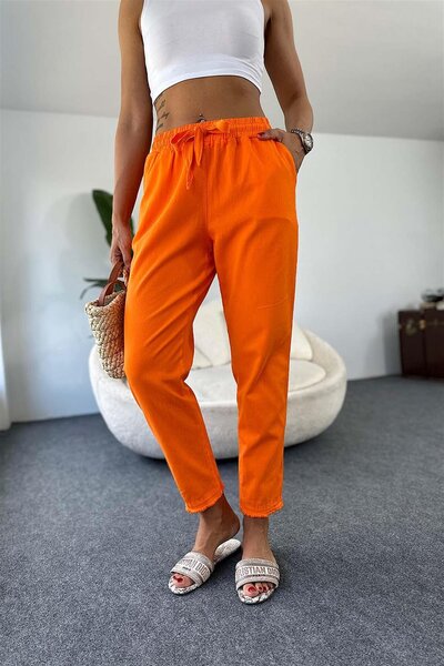 Laluvia Dye Gabardine Trousers with Tassel Detail
