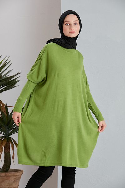 MODAMÜNASİP Πλεκτό μισό ζιβάγκο Poncho πουλόβερ τουνίκ