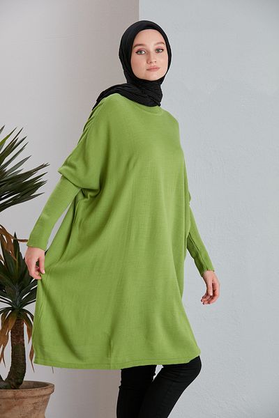 MODAMÜNASİP Πλεκτό μισό ζιβάγκο Poncho πουλόβερ τουνίκ