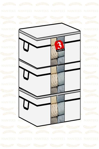 NUTEX 3 قطع - وسادة لحاف نافذة بحزام 75 × 40 × 40 سم (أبيض)