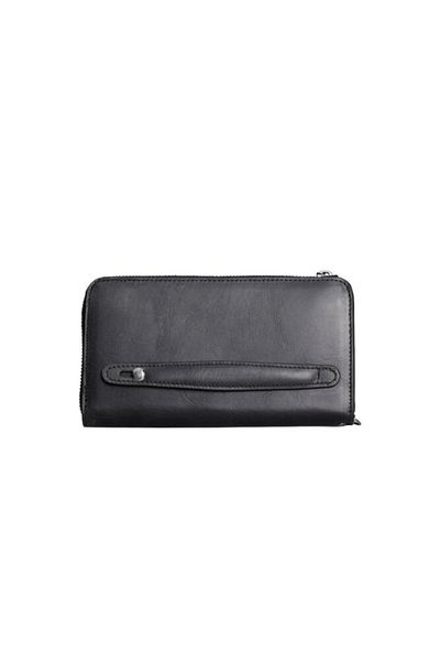 GUARD Antique Black Multifunctional Genuine Leather Wallet And Handbag